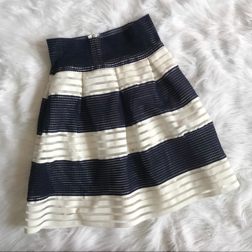 Francesca’s Miami Navy & White Skirt